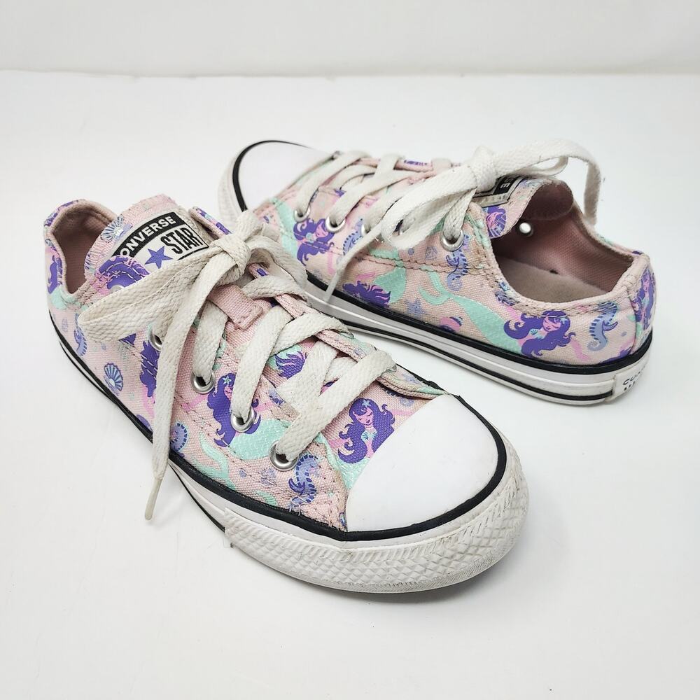 Converse Mermaid Pastel Lace Up Sneakers Size 13 - Picture 2 of 8